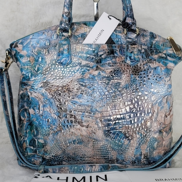 ☆ Brahmin 2 SET Duxbury Melbourne Purse Bag Satchel Ocersized Wristlet - Picture 8 of 15